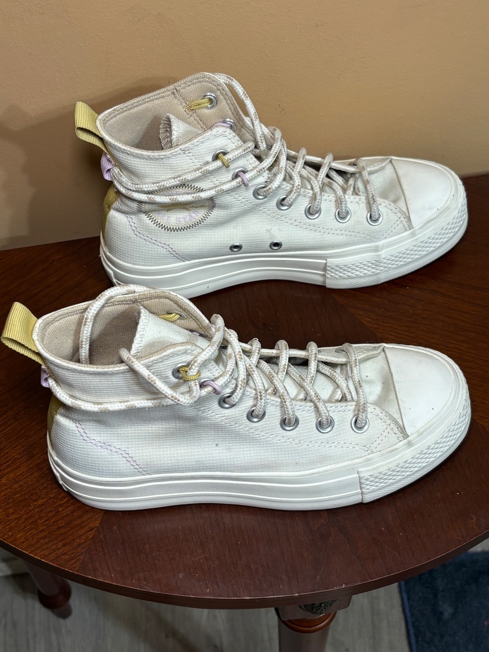 Converse High-Top Sneakers - Cream with Pastel Accents